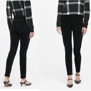 Banana republic black premium denim mid rise skinny velvet pants Sz 26